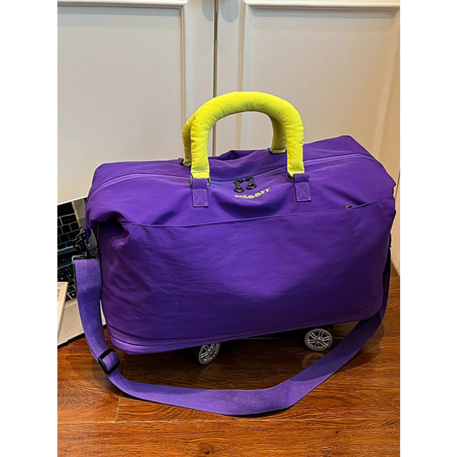 Contrast Handle Travel Bag Purple / One Size Apparel and Accessories