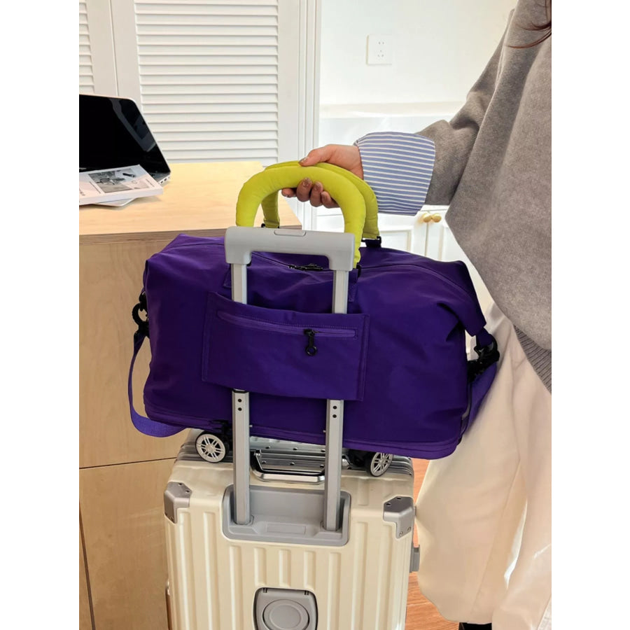 Contrast Handle Travel Bag Purple / One Size Apparel and Accessories