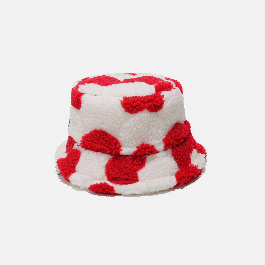 Contrast Heart Bucket Hat Deep Red / One Size Apparel and Accessories