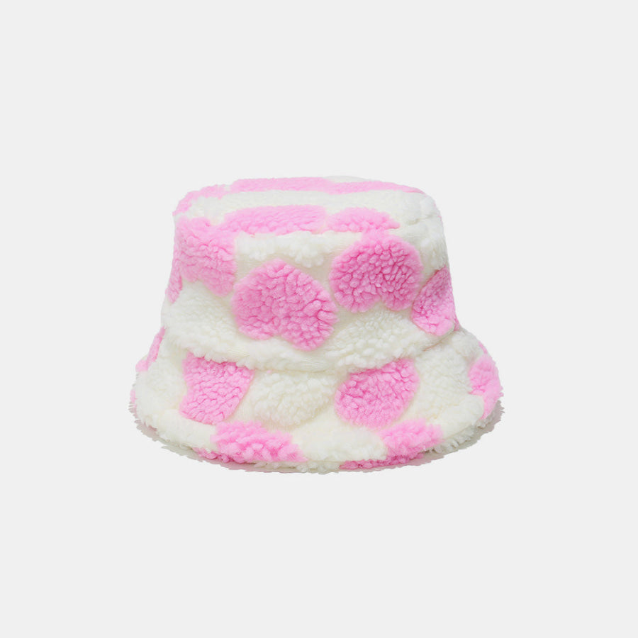 Contrast Heart Bucket Hat Pink / One Size Apparel and Accessories