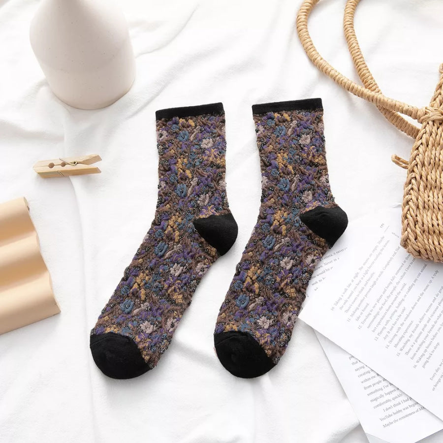 Contrast Heel and Toe Socks Black / One Size Apparel and Accessories
