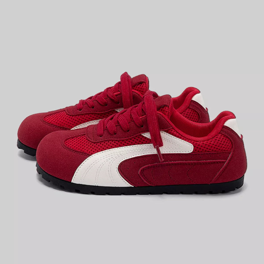 Contrast Lace Up Casual Sneakers Apparel and Accessories