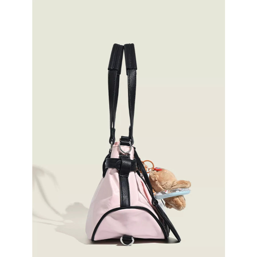 Contrast Lightweight Shoulder Bag Pink / One Size Apparel and Accessories
