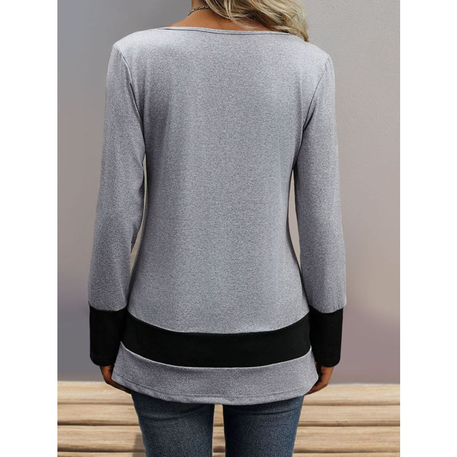 Contrast Long Sleeve T-Shirt Apparel and Accessories