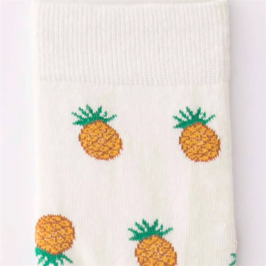 Contrast Mid-Calf Socks Cream / One Size Apparel and Accessories