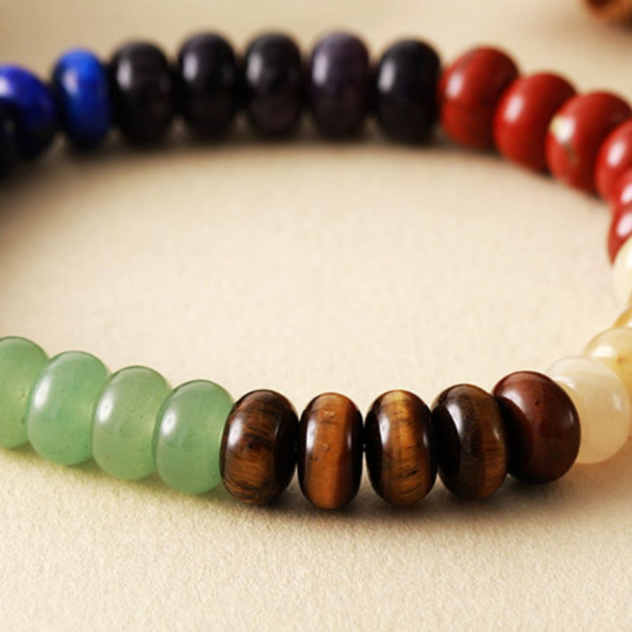 Contrast Natural Stone Bead Bracelet Style A / One Size Apparel and Accessories