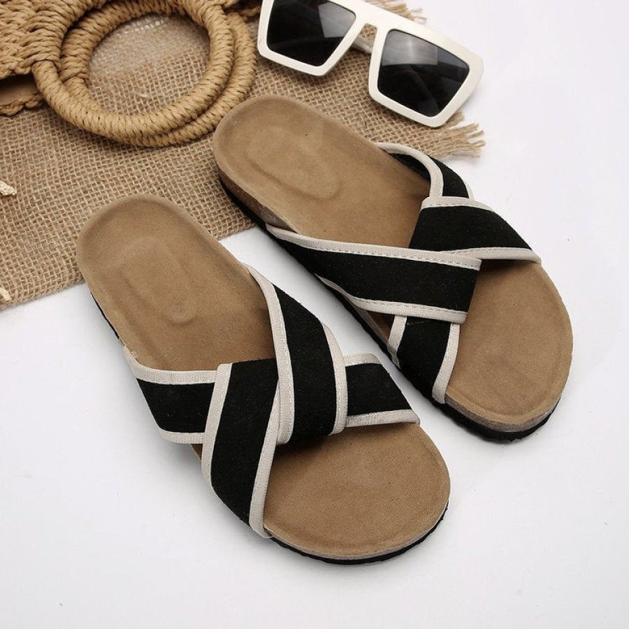 Contrast Open Toe Platform Sandals Apparel and Accessories