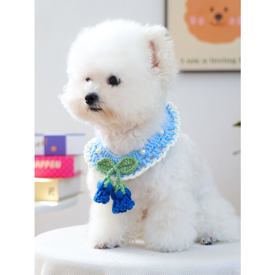 Contrast Pet Scarf Blue Bellflower / One Size Apparel and Accessories