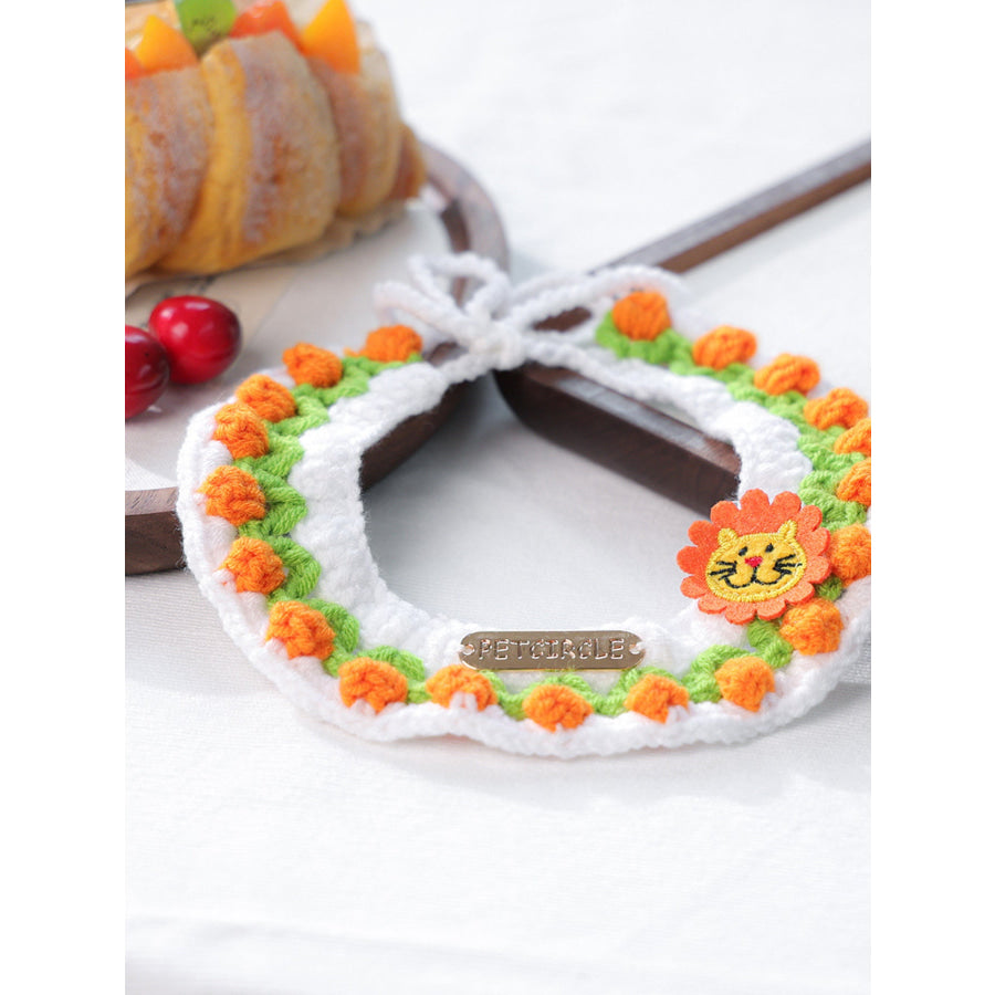 Contrast Pet Scarf Orange Lion / One Size Apparel and Accessories