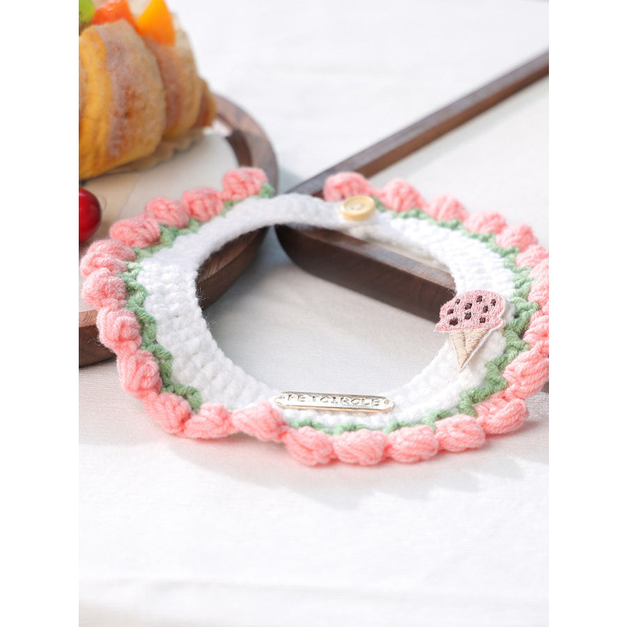 Contrast Pet Scarf Pink Ice Cream / One Size Apparel and Accessories