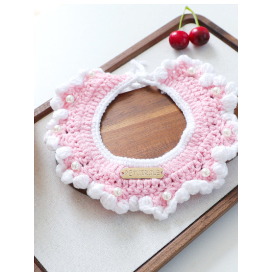 Contrast Pet Scarf Pink Pearl Wool / One Size Apparel and Accessories