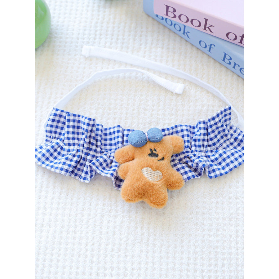Contrast Pet Scarf Plaid Little Bear / One Size Apparel and Accessories