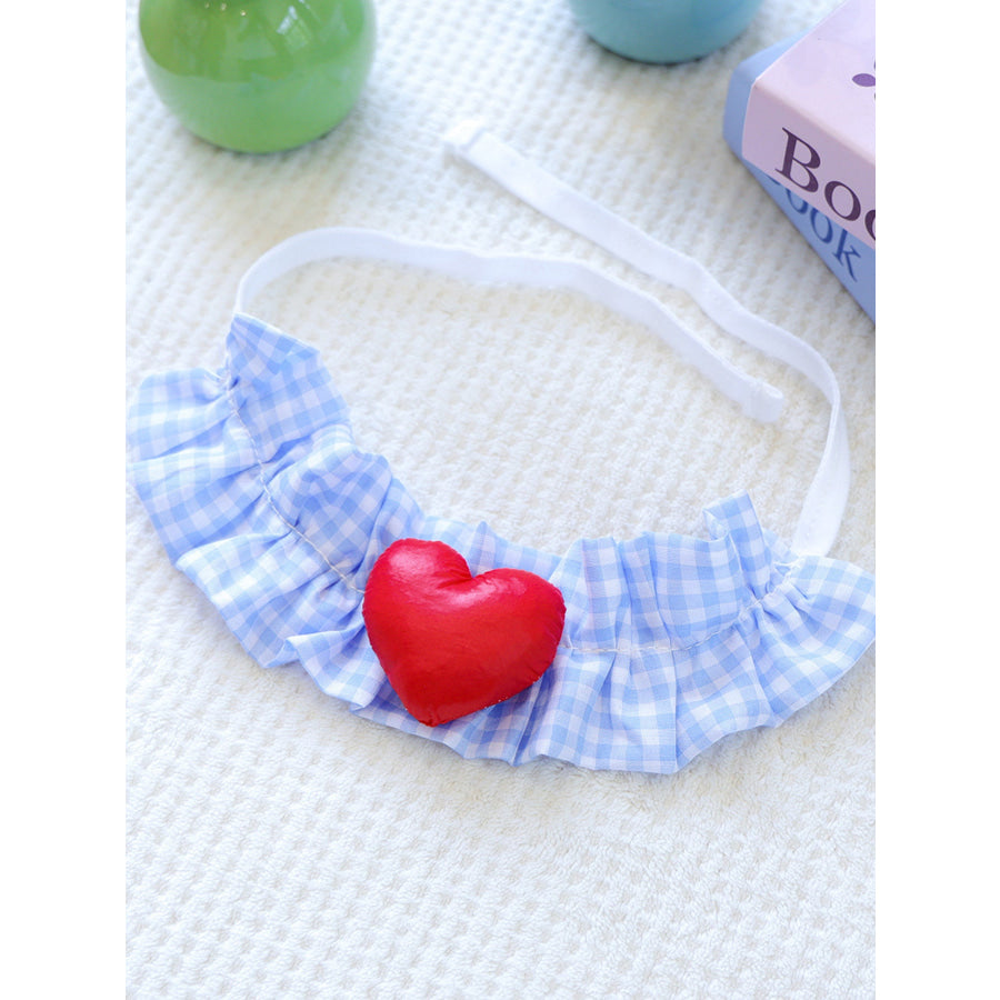 Contrast Pet Scarf Plaid Love / One Size Apparel and Accessories
