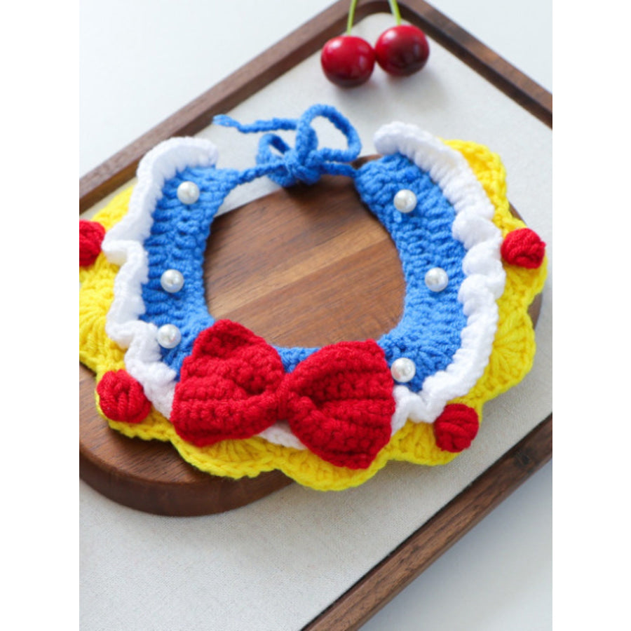 Contrast Pet Scarf Princess Wool / One Size Apparel and Accessories