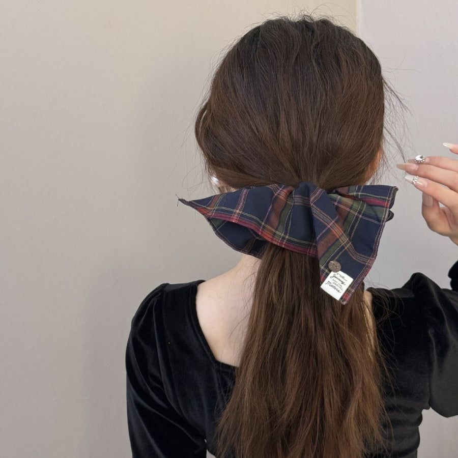 Contrast Plaid Elastic Hair Scrunchy Apparel and Accessories