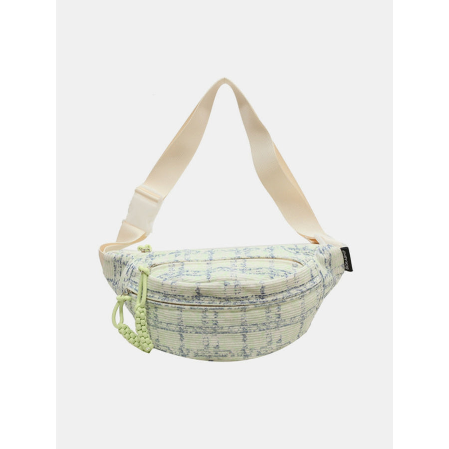 Contrast Plaid Polyester Crossbody Bag Apparel and Accessories