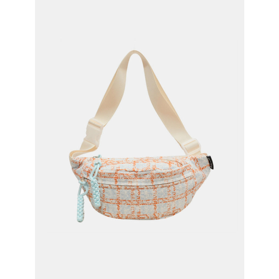 Contrast Plaid Polyester Crossbody Bag Apparel and Accessories