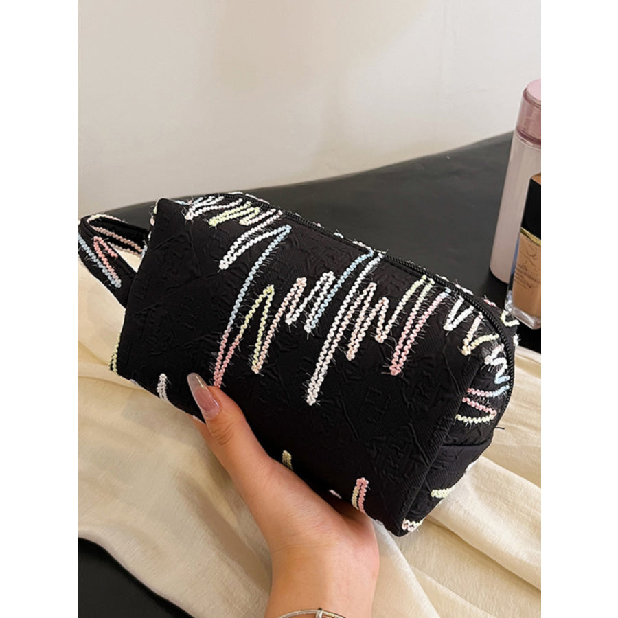 Contrast Polyester Wristlet with Zipper Apparel and Accessories