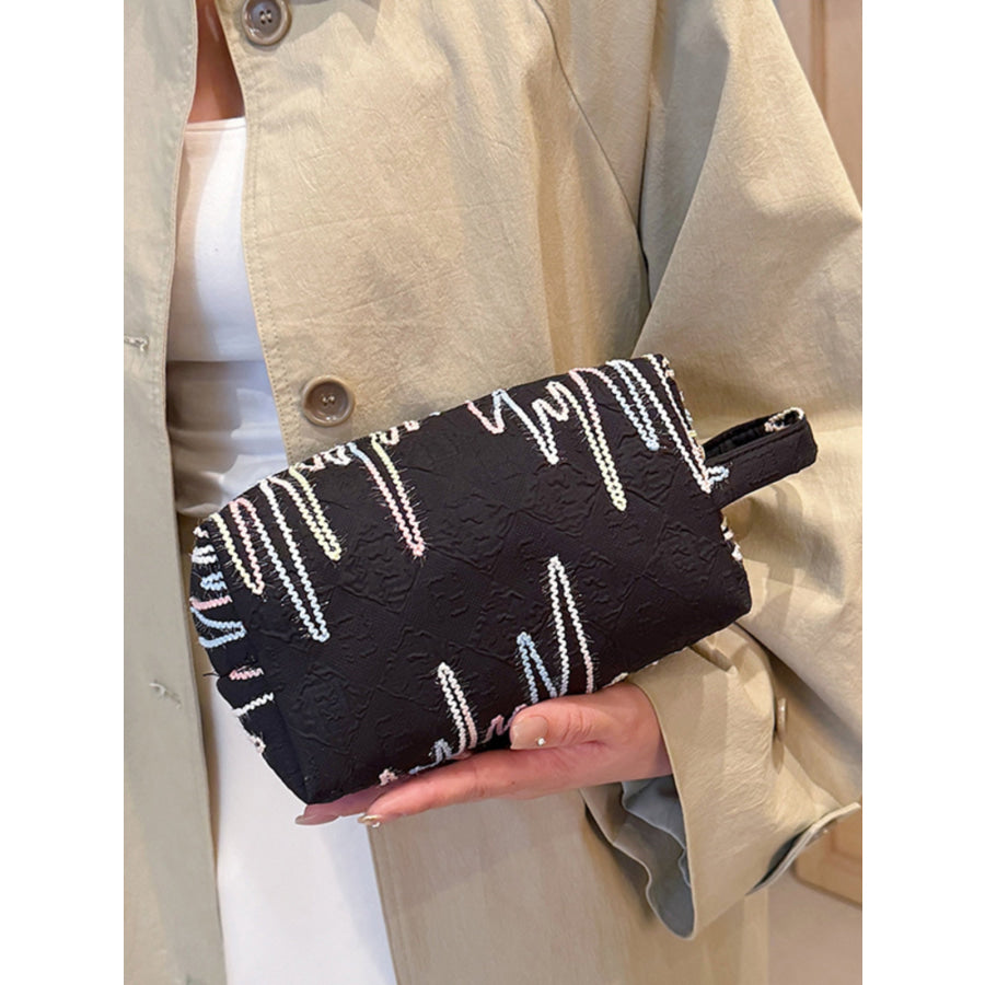 Contrast Polyester Wristlet with Zipper Apparel and Accessories