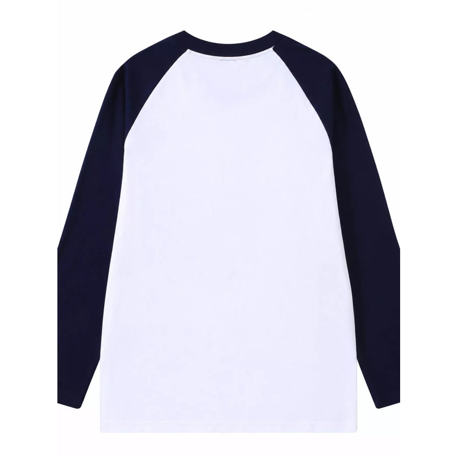 Contrast Raglan Long Sleeve T-Shirt Apparel and Accessories
