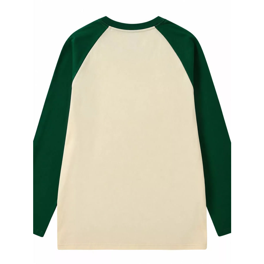Contrast Raglan Long Sleeve T-Shirt Apparel and Accessories