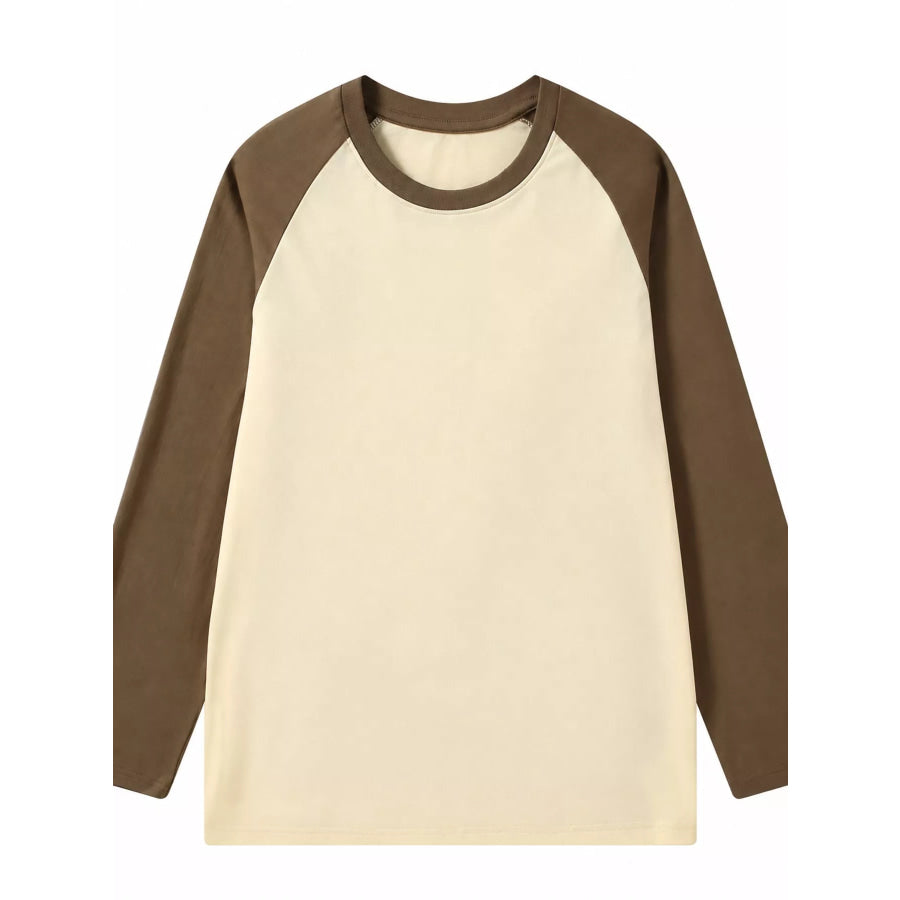 Contrast Raglan Long Sleeve T-Shirt Apparel and Accessories