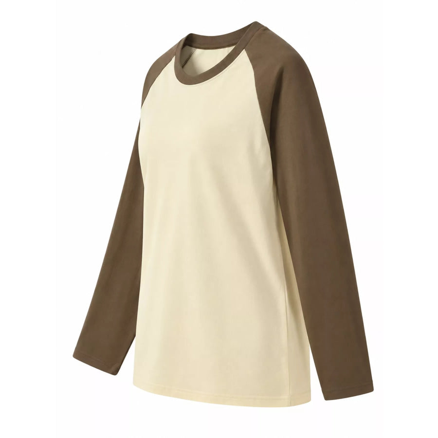 Contrast Raglan Long Sleeve T-Shirt Apparel and Accessories
