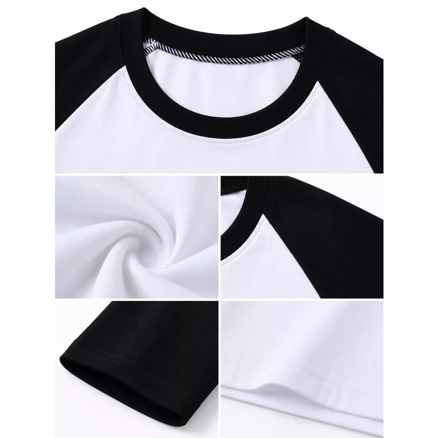 Contrast Raglan Long Sleeve T-Shirt Apparel and Accessories