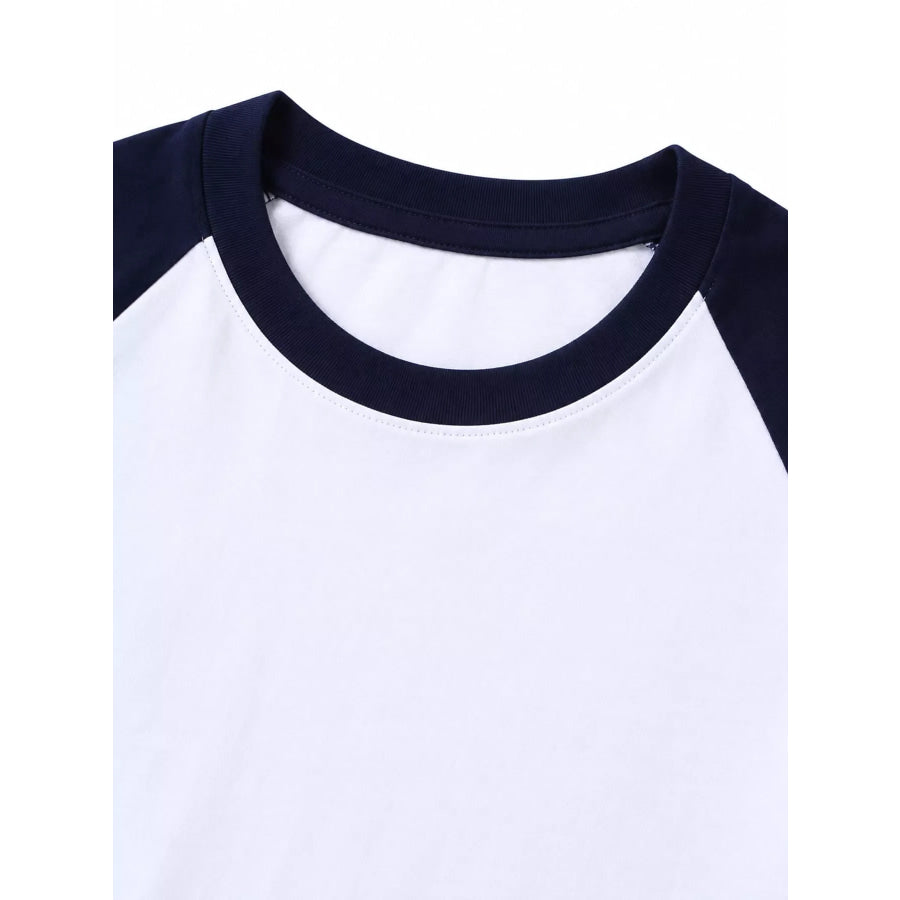 Contrast Raglan Long Sleeve T-Shirt Apparel and Accessories