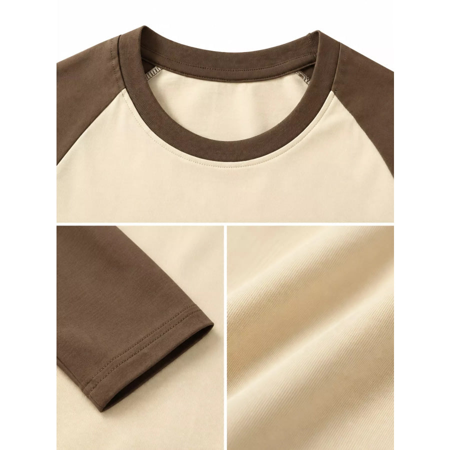 Contrast Raglan Long Sleeve T-Shirt Apparel and Accessories