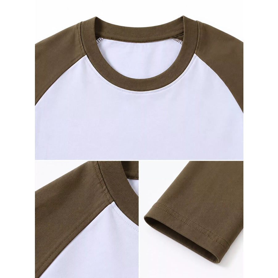 Contrast Raglan Long Sleeve T-Shirt Apparel and Accessories