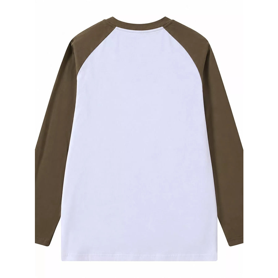 Contrast Raglan Long Sleeve T-Shirt Apparel and Accessories
