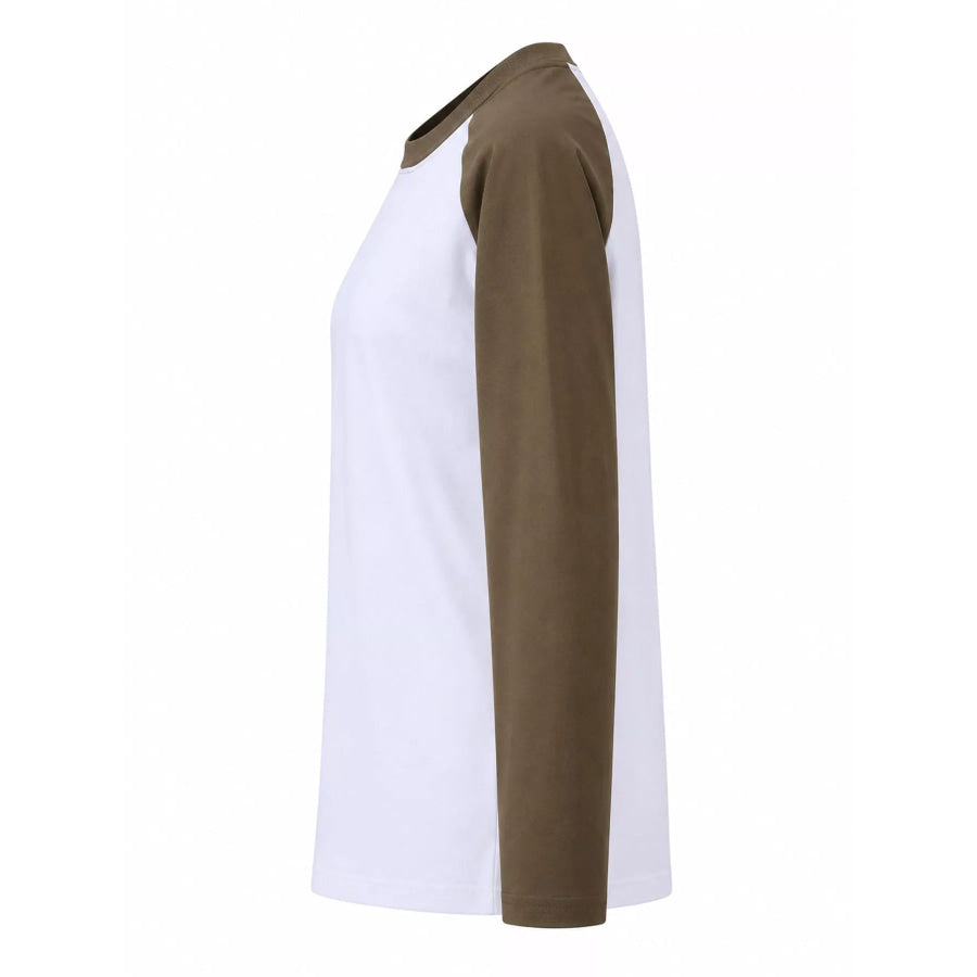 Contrast Raglan Long Sleeve T-Shirt Apparel and Accessories