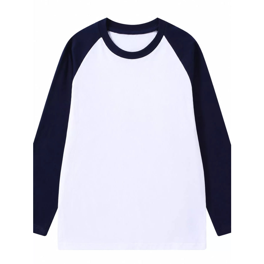 Contrast Raglan Long Sleeve T-Shirt Apparel and Accessories