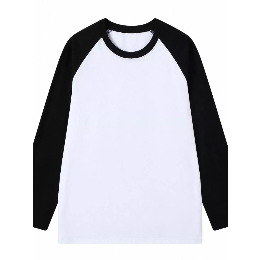Contrast Raglan Long Sleeve T-Shirt Apparel and Accessories