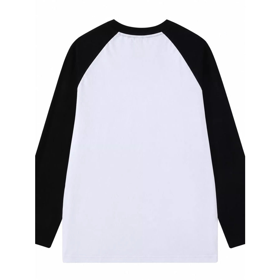 Contrast Raglan Long Sleeve T-Shirt Apparel and Accessories