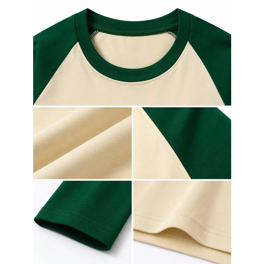 Contrast Raglan Long Sleeve T-Shirt Apparel and Accessories