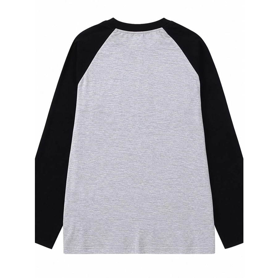 Contrast Raglan Long Sleeve T-Shirt Apparel and Accessories