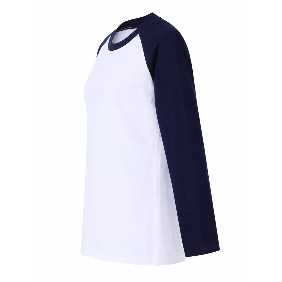 Contrast Raglan Long Sleeve T-Shirt Apparel and Accessories
