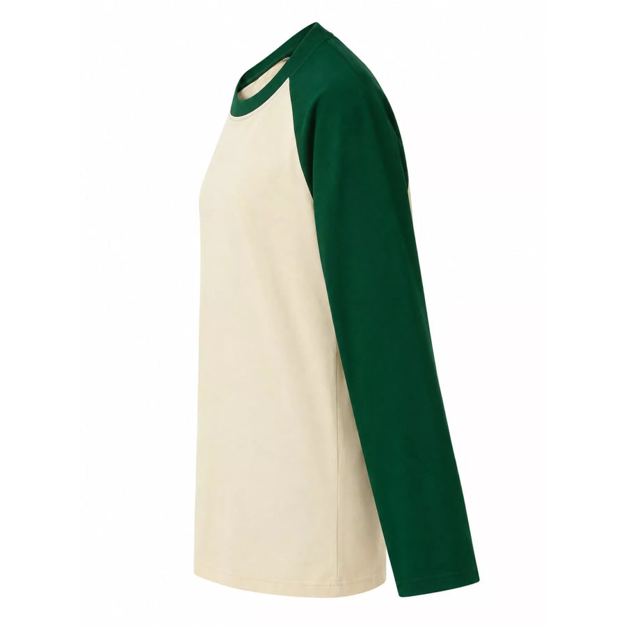 Contrast Raglan Long Sleeve T-Shirt Apparel and Accessories