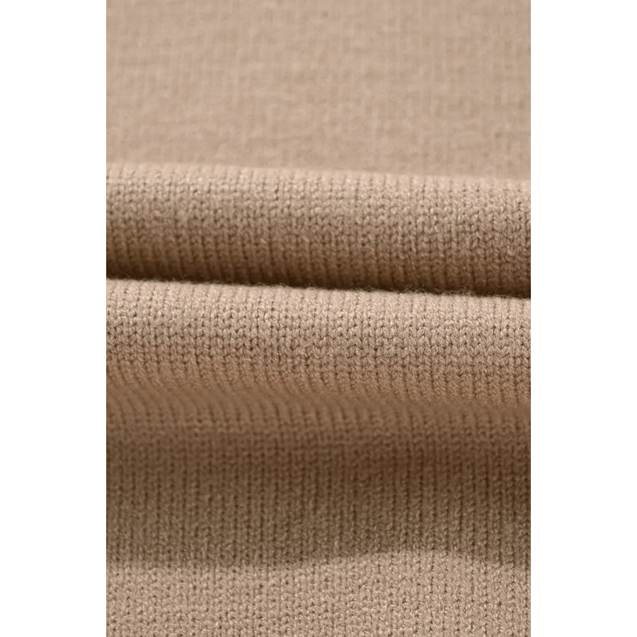 Contrast Round Neck Long Sleeve Sweater Apparel and Accessories