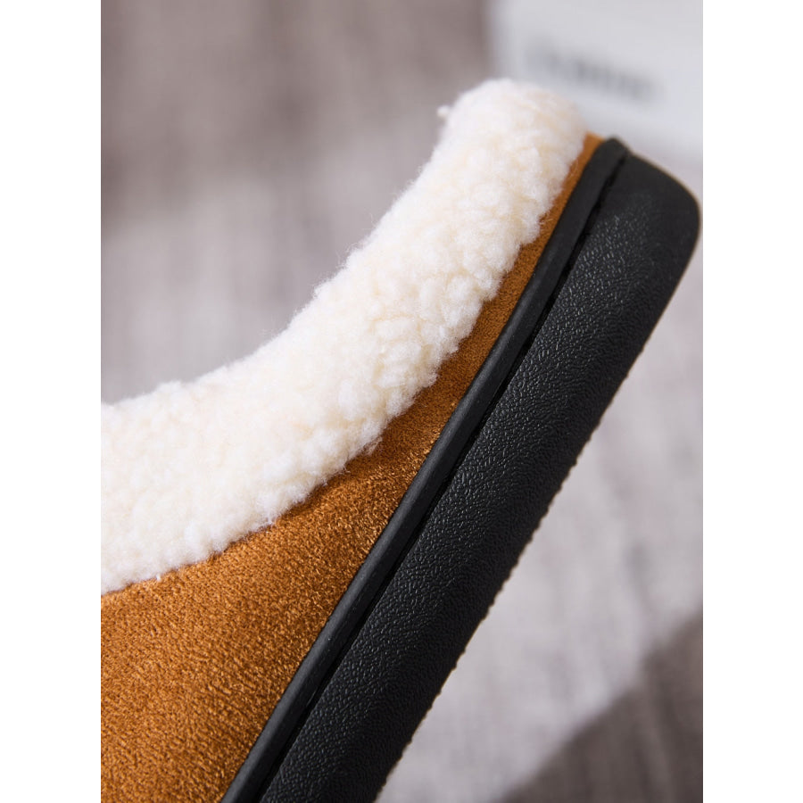 Contrast Round Toe Flat Slippers Apparel and Accessories