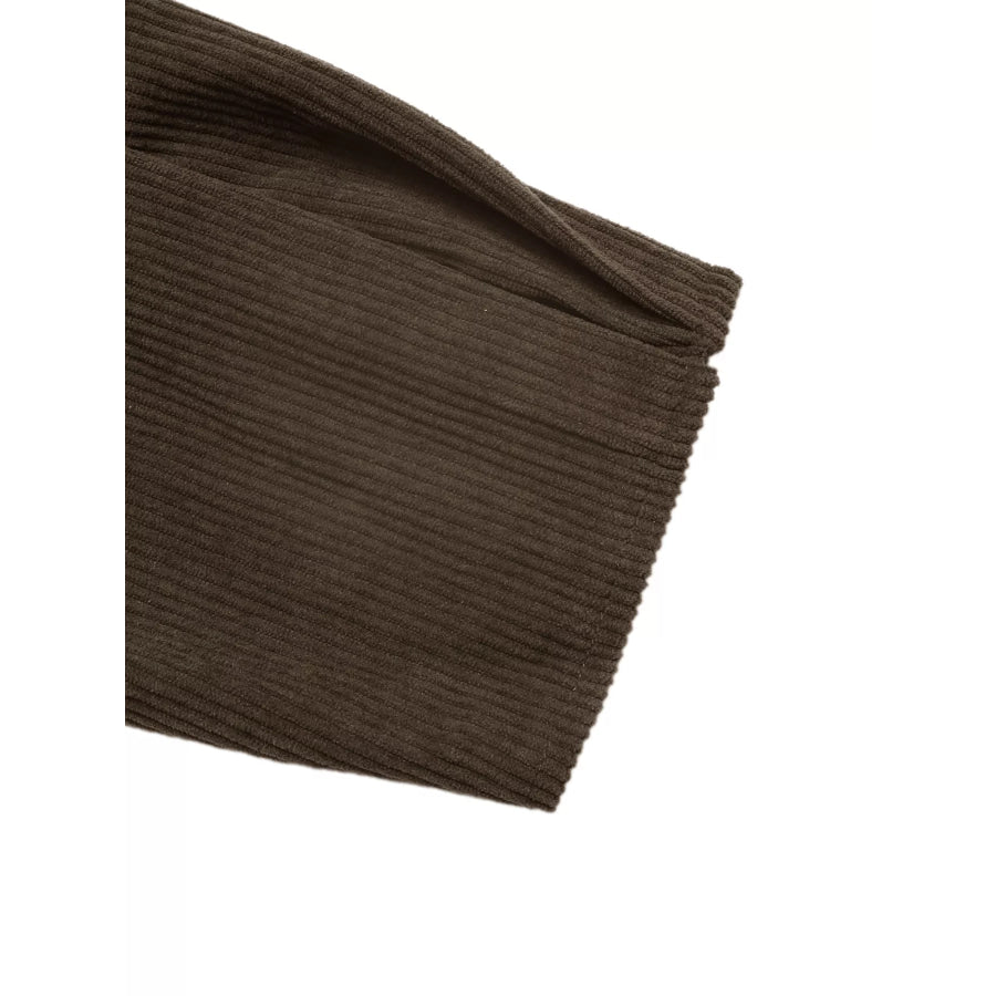 Contrast Sherpa Collar Corduroy Zip Up Jacket Apparel and Accessories