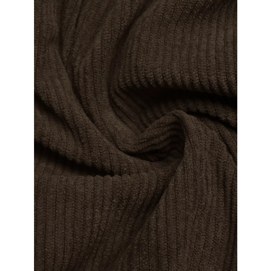 Contrast Sherpa Collar Corduroy Zip Up Jacket Apparel and Accessories