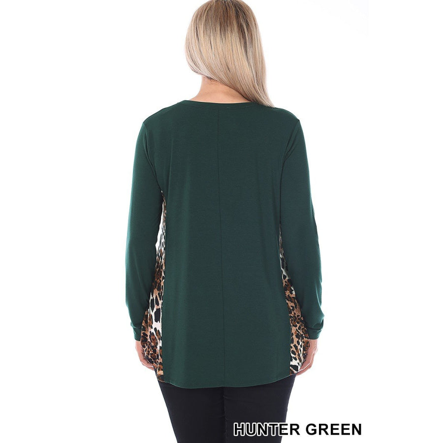 Arriving soon in NOV! Contrast Side Panel Leopard Print Long Sleeve Top Tops