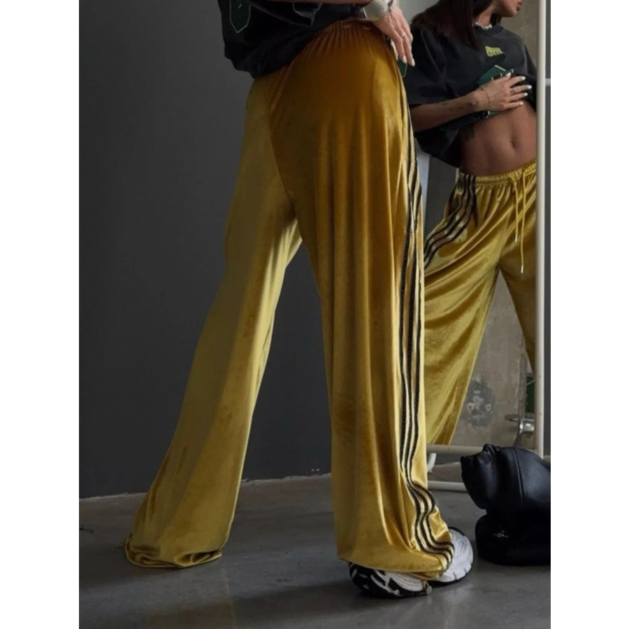 Contrast Side Stripes Wide-Leg Pants Apparel and Accessories