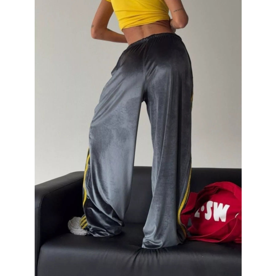 Contrast Side Stripes Wide-Leg Pants Apparel and Accessories