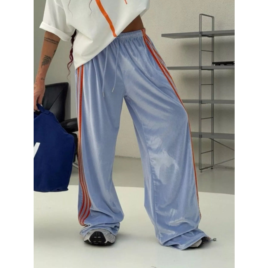Contrast Side Stripes Wide-Leg Pants Apparel and Accessories