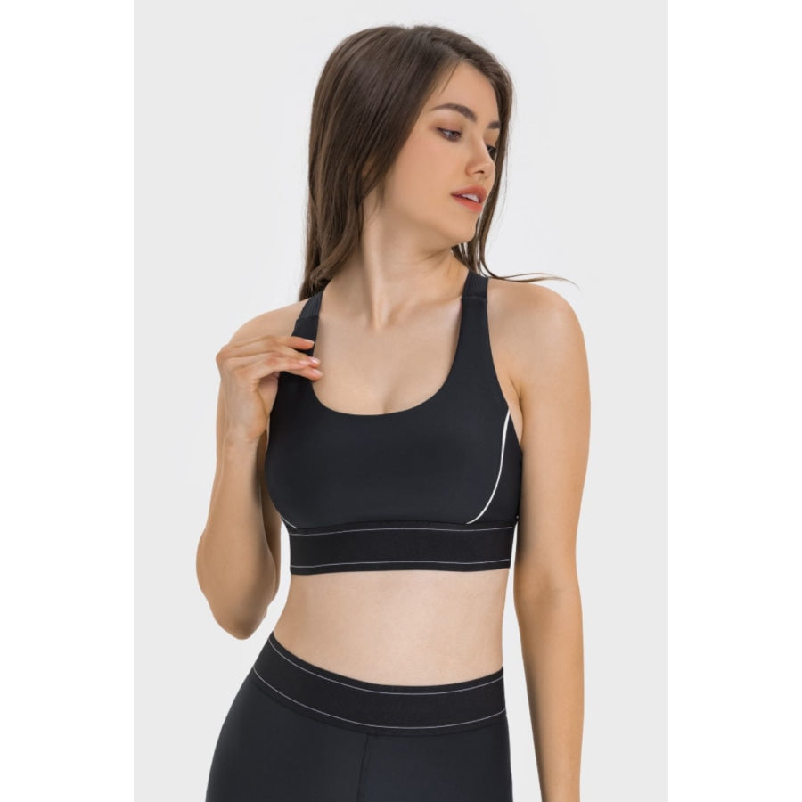 Contrast Sports Bra Black / 4