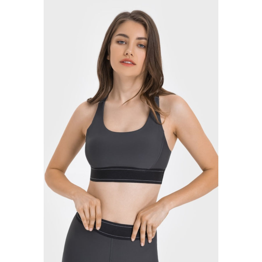 Contrast Sports Bra Gray / 4